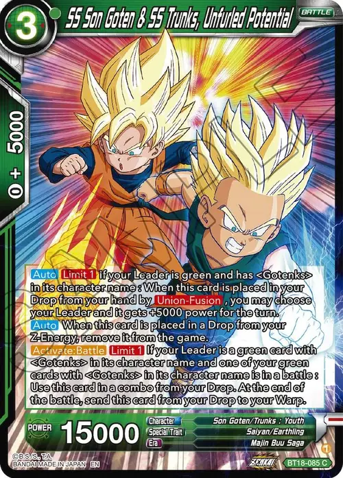 SS Son Goten & SS Trunks, Unfurled Potential card art