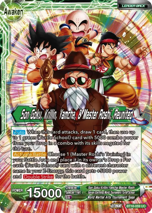Master Roshi // Son Goku, Krillin, Yamcha, & Master Roshi, Reunited card art