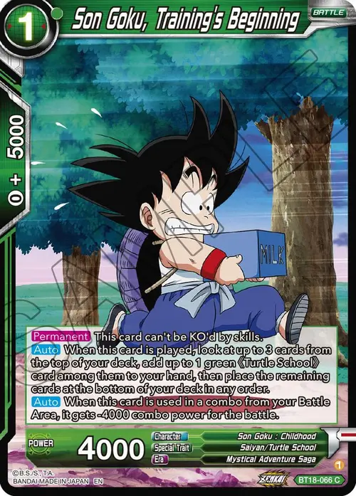Son Goku, Training's Beginning card art