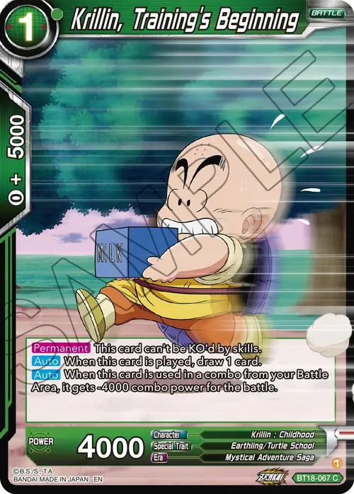 Krillin, Training's Beginning card art