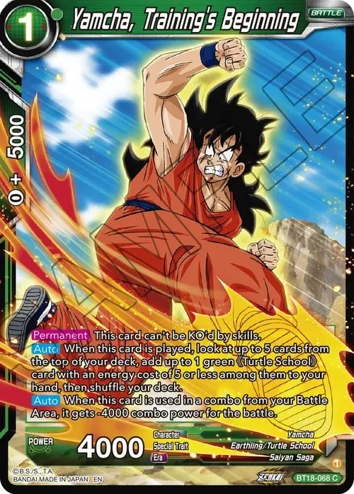 Yamcha, Training's Beginning card art