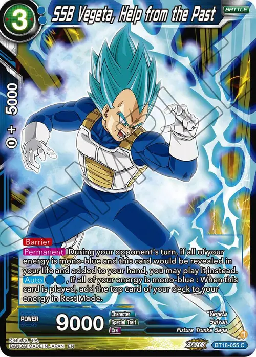 SSB Vegeta, Help from the Past card art