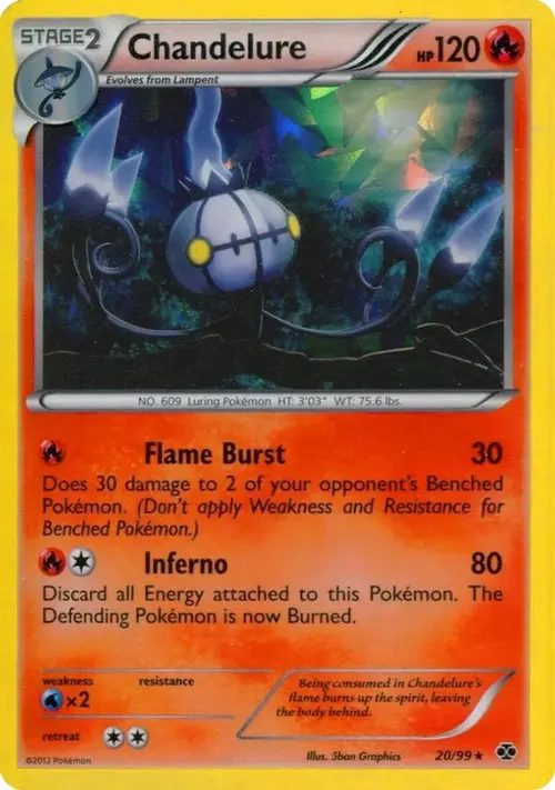 Chandelure - 20/99 (Cracked Ice Holo) card art