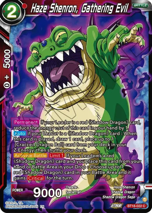 Haze Shenron, Gathering Evil card art