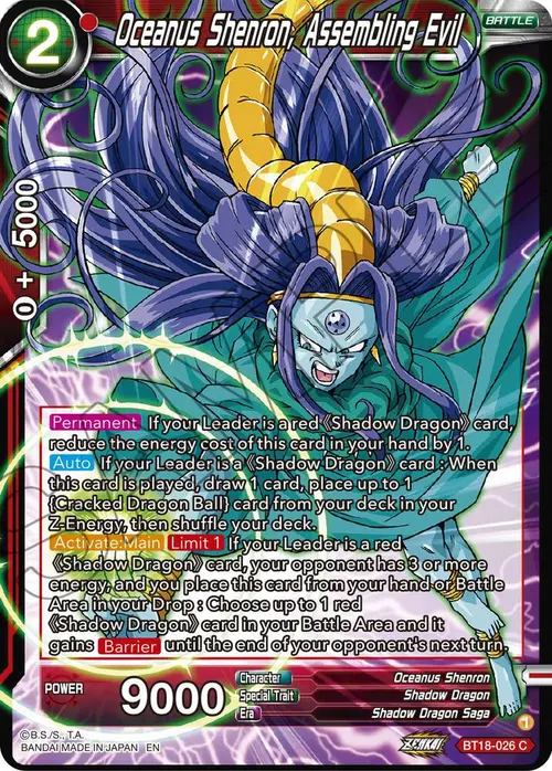 Oceanus Shenron, Assembling Evil card art