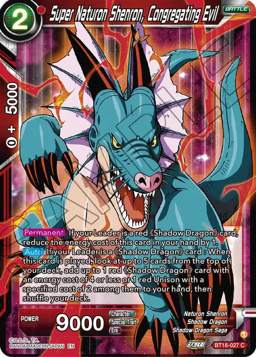 Super Naturon Shenron, Congregating Evil card art