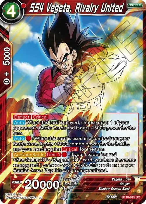 SS4 Vegeta, Rivalry United card art