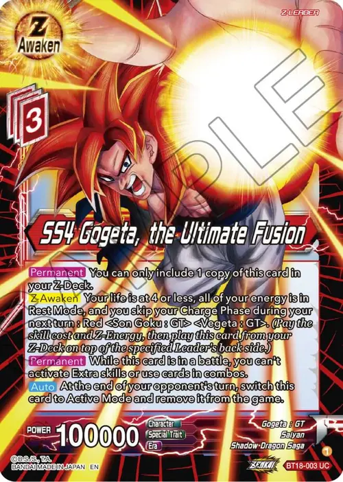 SS4 Gogeta, the Ultimate Fusion card art
