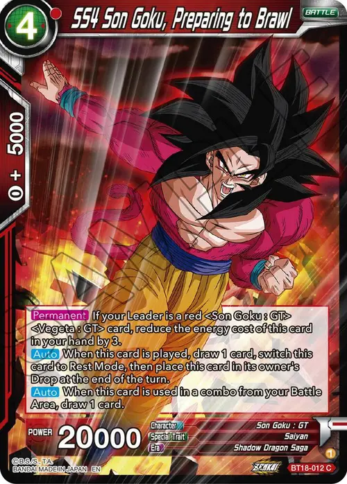 SS4 Son Goku, Preparing to Brawl card art