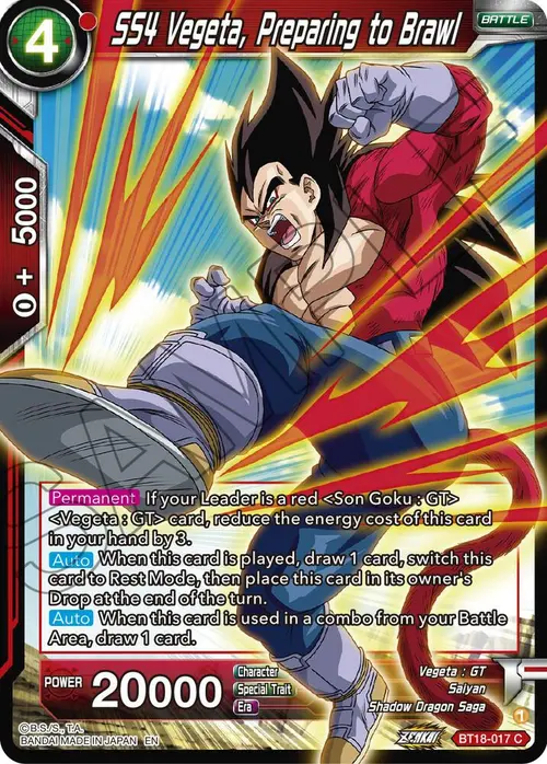 SS4 Vegeta, Preparing to Brawl card art
