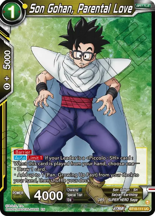 Son Gohan, Parental Love card art
