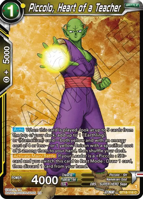 Piccolo, Heart of a Teacher card art
