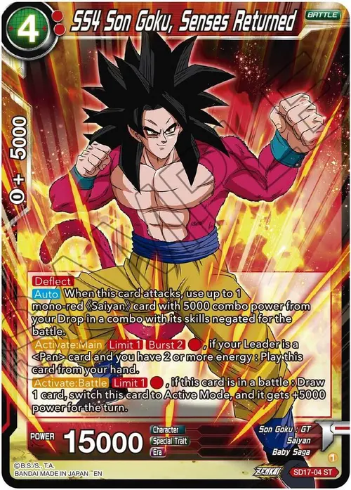 SS4 Son Goku, Senses Returned card art