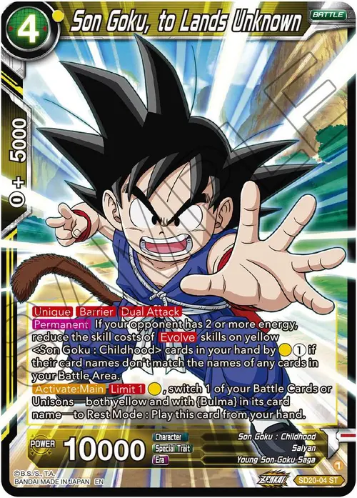 Son Goku, to Lands Unknown card art