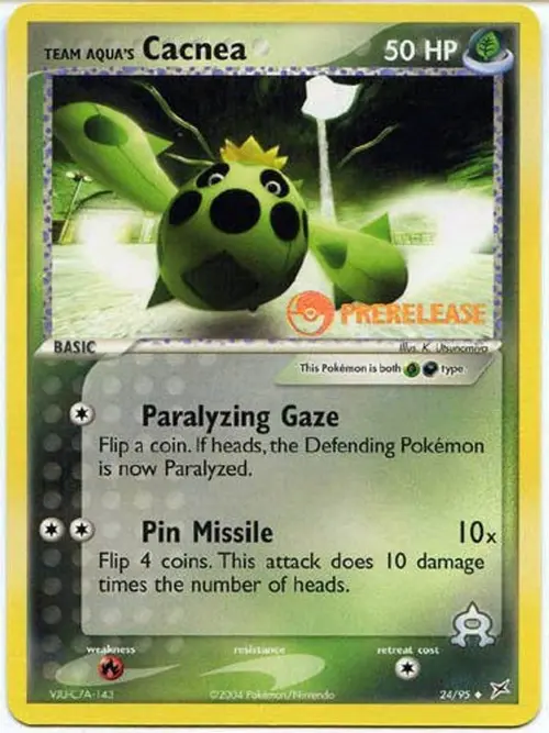 Team Aqua's Cacnea - 24/95 (Prerelease) card art
