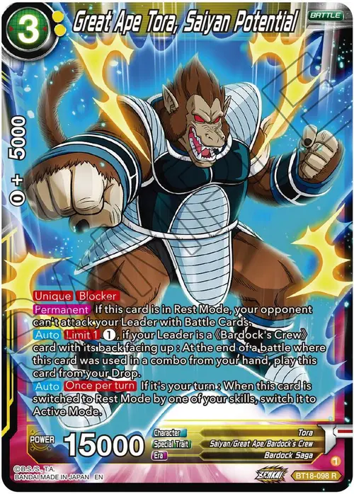 Great Ape Tora, Saiyan Potential card art