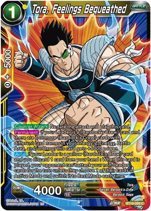 Tora, Feelings Bequeathed card art