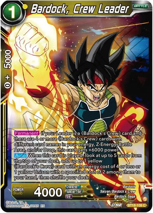 Bardock, Crew Leader card art