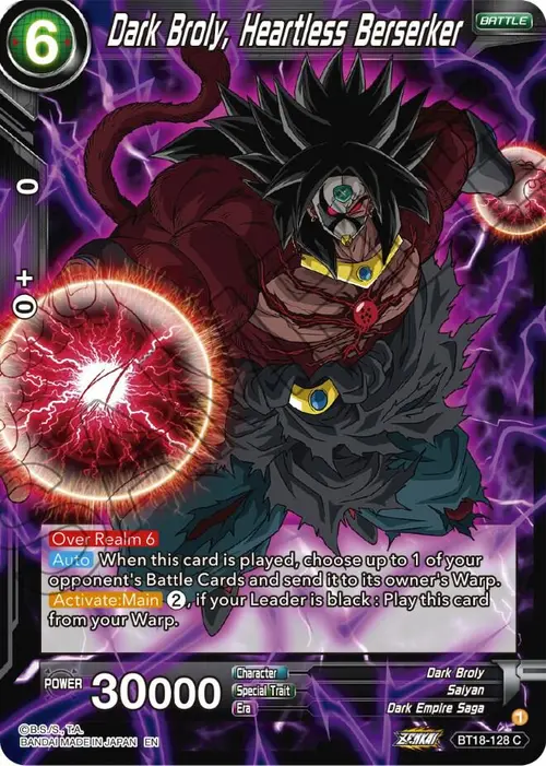 Dark Broly, Heartless Berserker card art