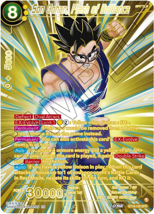 Son Gohan, Flash of Brilliance (SPR) card art