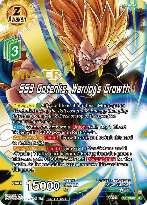 SS3 Gotenks, Warrior's Growth (ZENKAI Celebration Winner-Stamped) card art