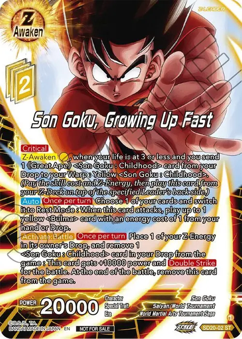 Son Goku, Growing Up Fast (ZENKAI Celebration Pack) card art