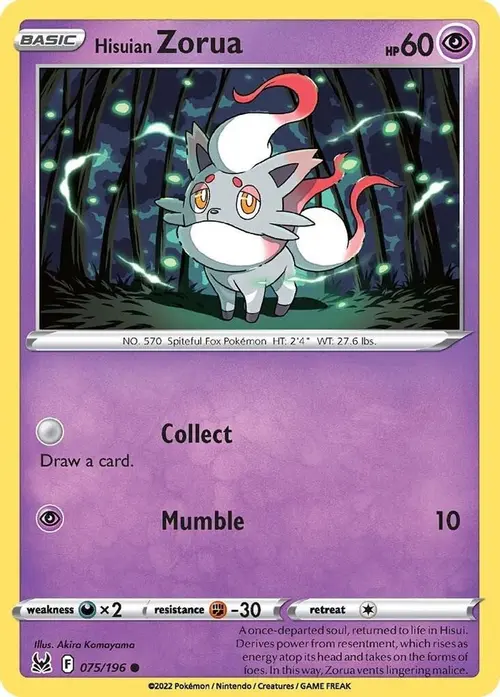 Hisuian Zorua card art