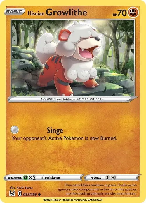 Hisuian Growlithe card art