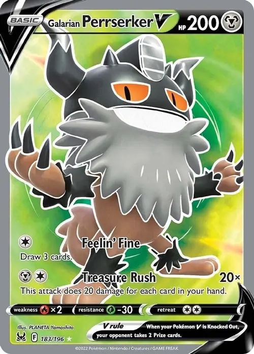 Galarian Perrserker V (Full Art) card art