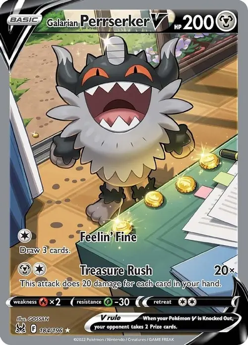 Galarian Perrserker V (Alternate Full Art) card art