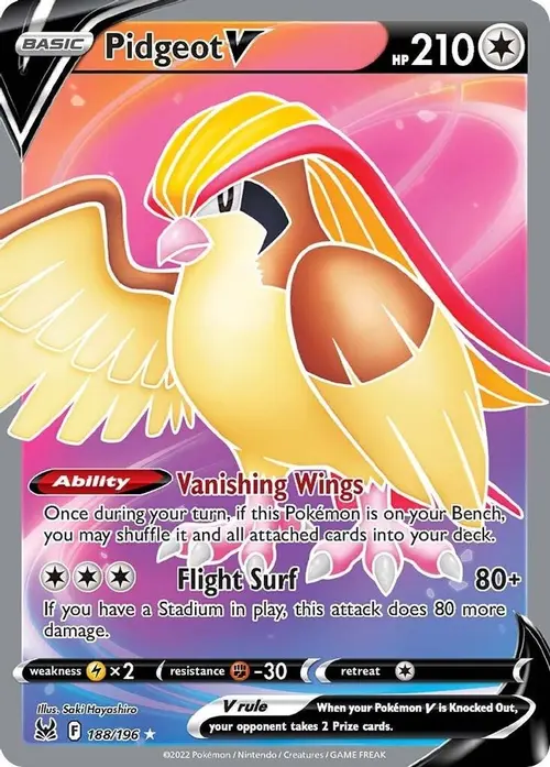 Pidgeot V (Full Art) card art