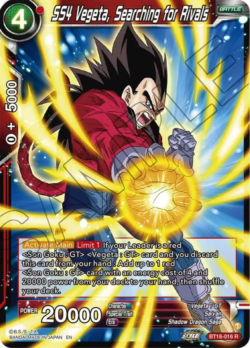 SS4 Vegeta, Searching for Rivals card art