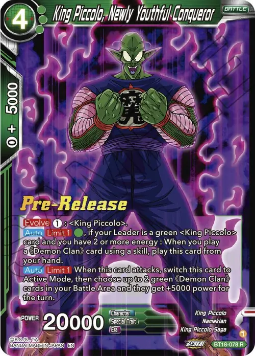 King Piccolo, Newly Youthful Conqueror card art