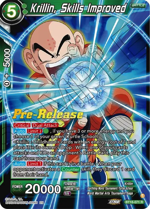 Krillin, Skills Improved card art