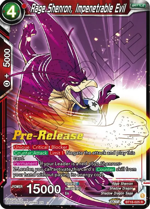 Rage Shenron, Impenetrable Evil card art
