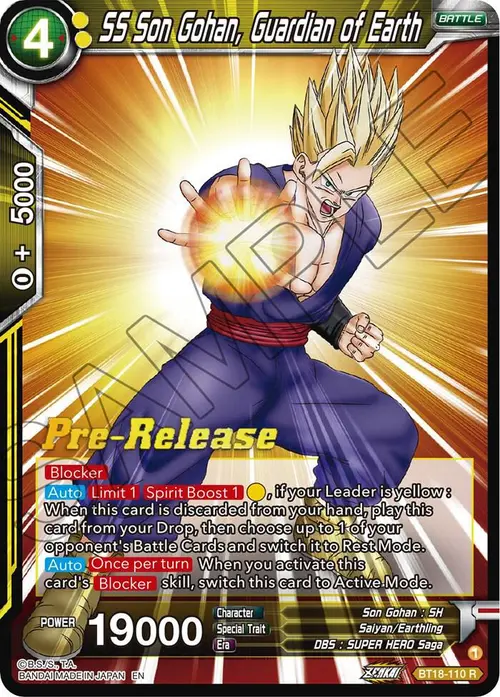 SS Son Gohan, Guardian of Earth card art
