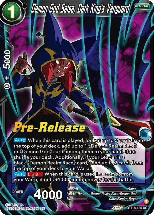 Demon God Salsa, Dark King's Vanguard card art