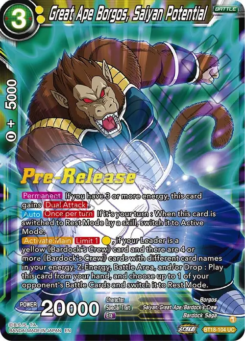 Great Ape Borgos, Saiyan Potential card art