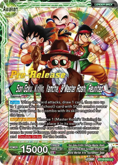 Master Roshi // Son Goku, Krillin, Yamcha, & Master Roshi, Reunited card art