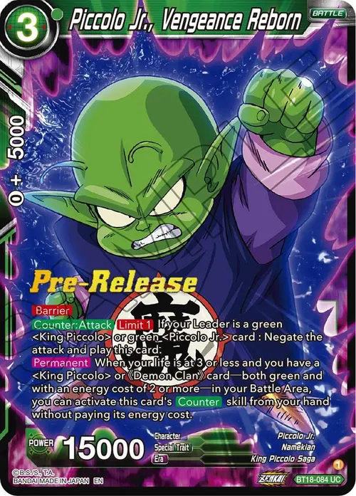 Piccolo Jr., Vengeance Reborn card art