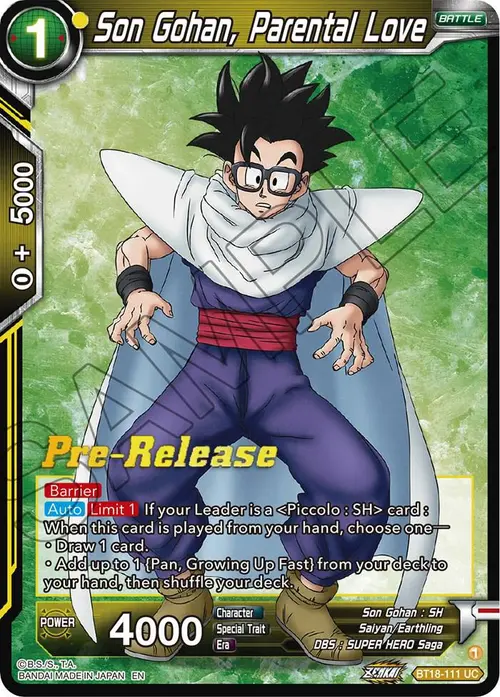 Son Gohan, Parental Love card art