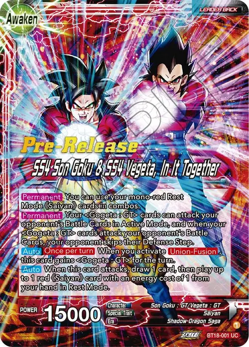 Son Goku & Vegeta // SS4 Son Goku & SS4 Vegeta, In It Together card art