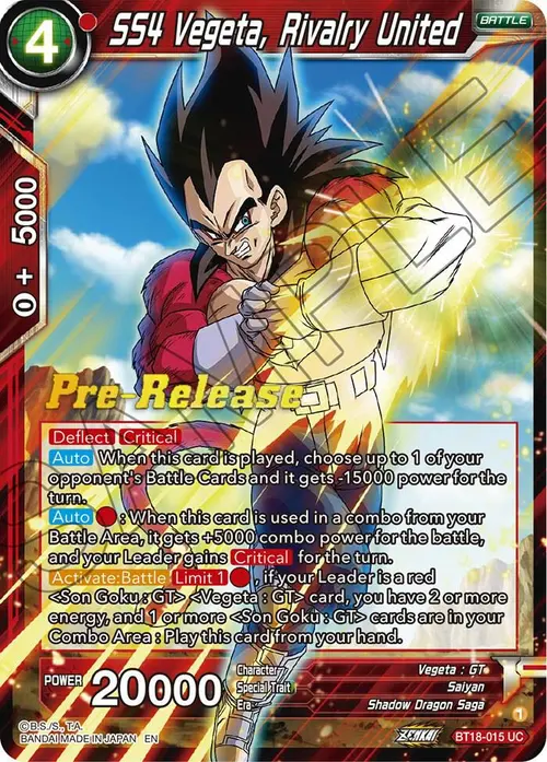 SS4 Vegeta, Rivalry United card art