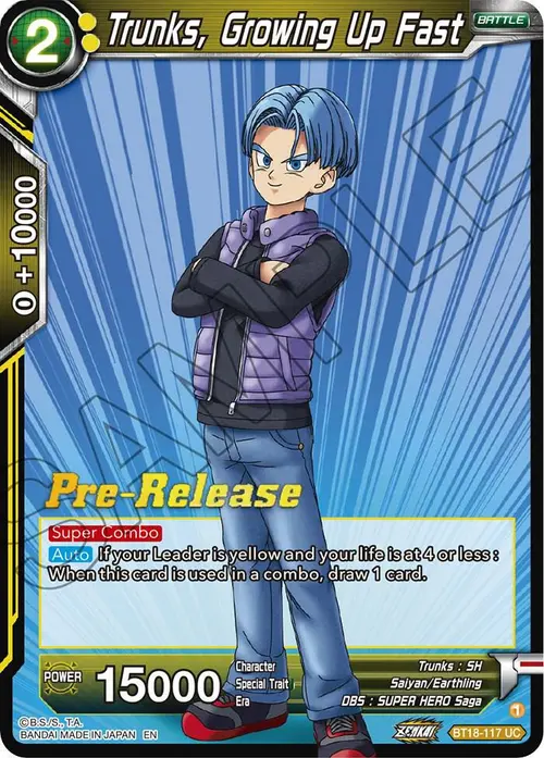 Trunks, Growing Up Fast card art