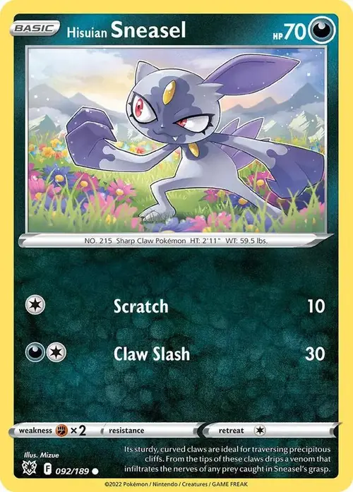 Hisuian Sneasel (Cosmos Holo) card art