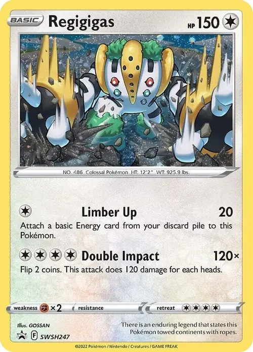 Regigigas - SWSH247 (Cosmos Holo) card art