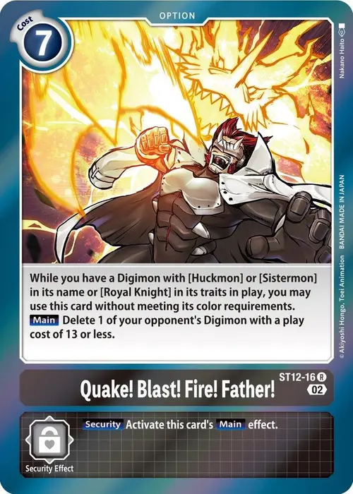 Quake! Blast! Fire! Father! card art