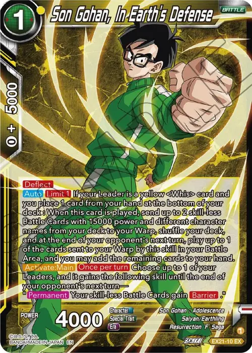 Son Gohan, In Earth's Defense card art