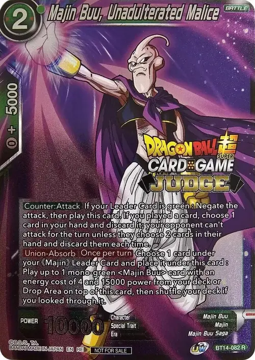 Majin Buu, Unadulterated Malice (Judge Pack Vol.12) card art