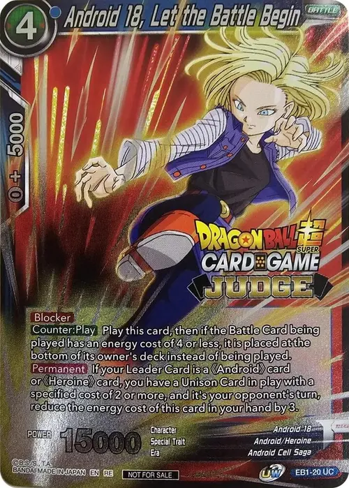 Android 18, Let the Battle Begin (Judge Pack Vol.12) card art